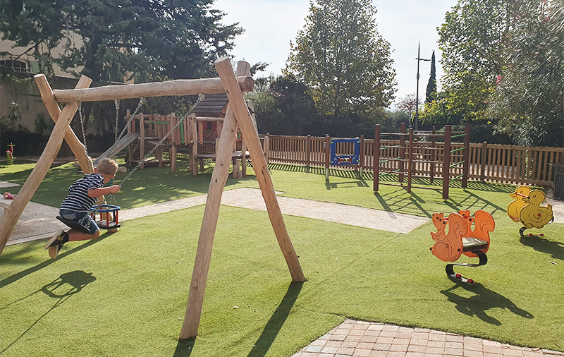 Children's play area, 800 m from the Cézanne Sainte-Victoire campsite in Provence