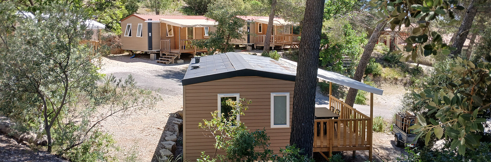 Unterkunft in der Nähe von Aix-en-Provence: Mobilheim & Gruppenunterkunft auf dem Campingplatz in Puyloubier, Le Cézanne Sainte-Victoire